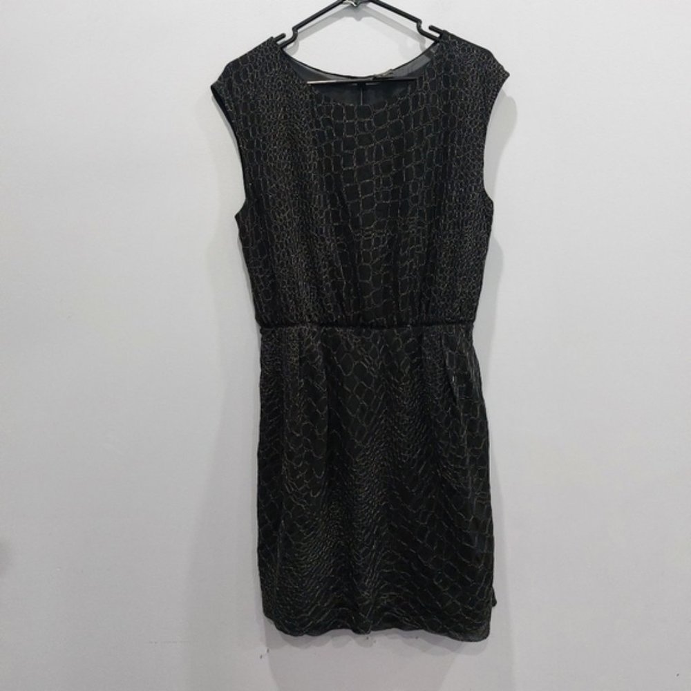 Aritzia Babaton Black Silk Tinsel Dress Medium